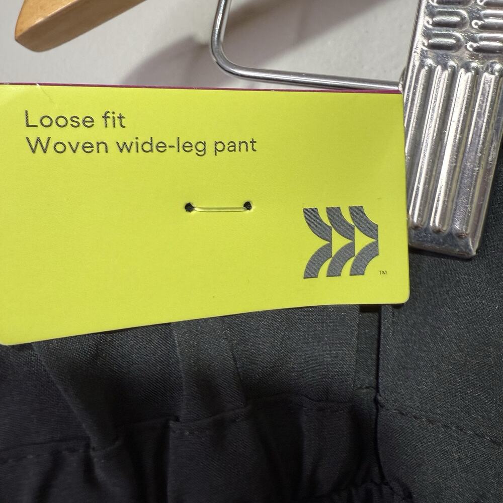 All in Motion Women’s XXL Black Woven Wide Leg Pants Loose Fit Drawstring Waist - Picture 10 of 10